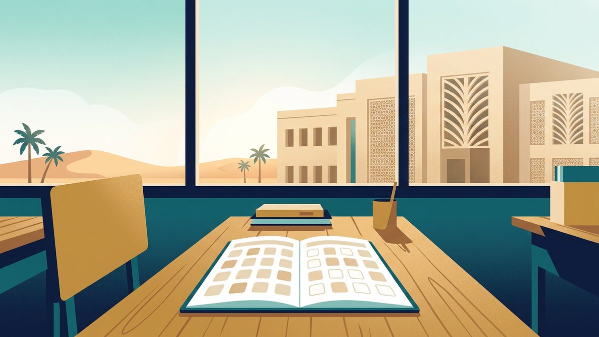رسم توضيحي بهوية إماراتية لموقف: غيبت ثلاث حصص… تعتبر يوم؟