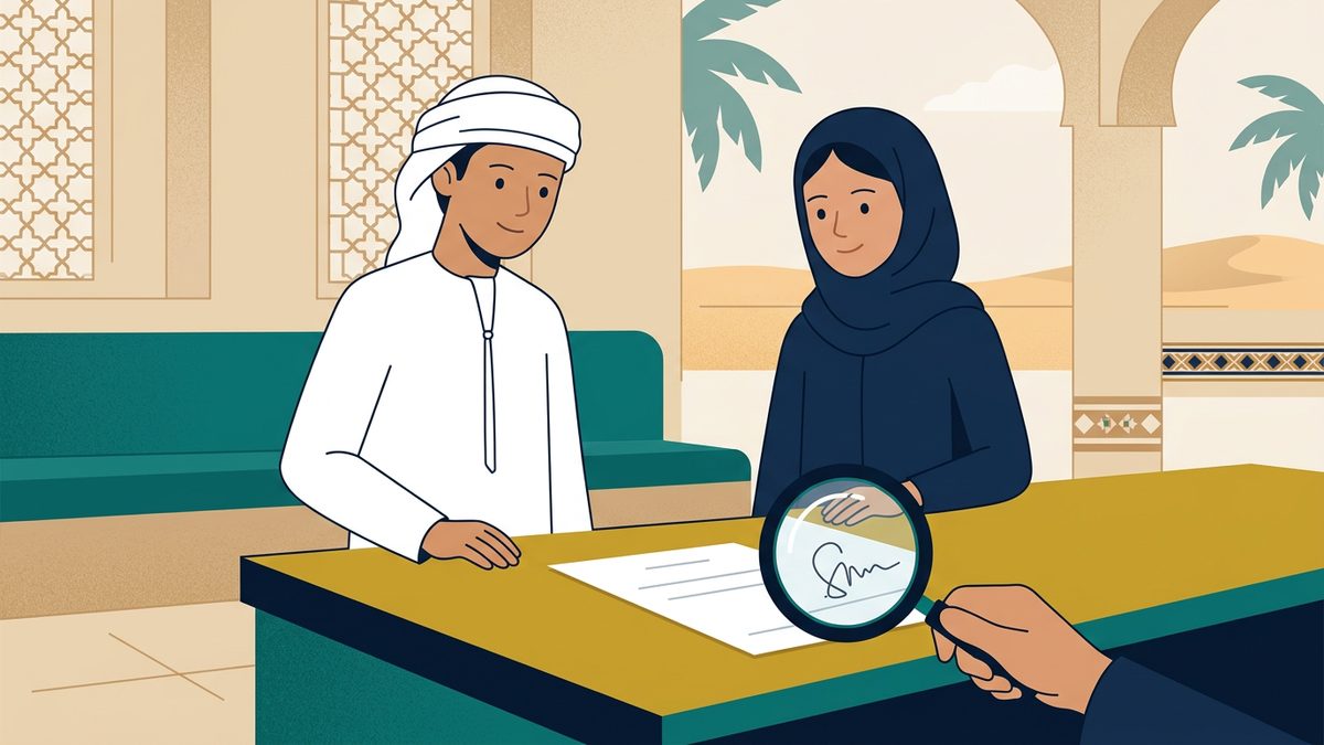 رسم توضيحي بهوية إماراتية لموقف: انتحال الصفة وتزوير الوثائق المدرسية