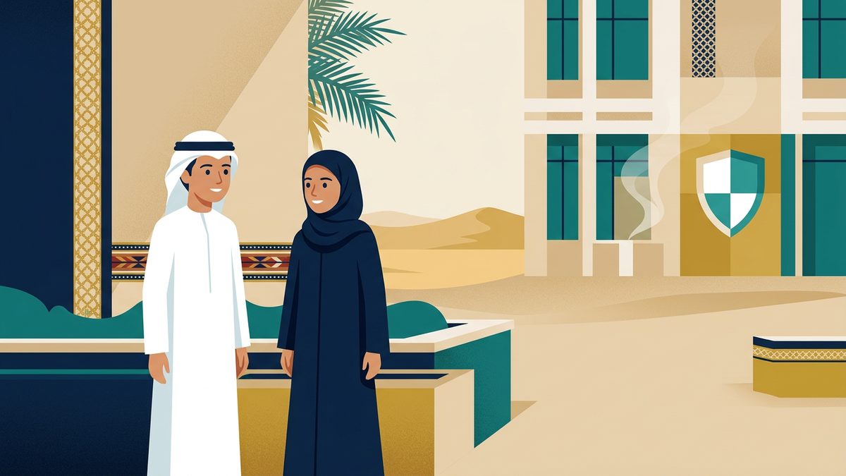 رسم توضيحي بهوية إماراتية لموقف: التدخين داخل حرم المدرسة